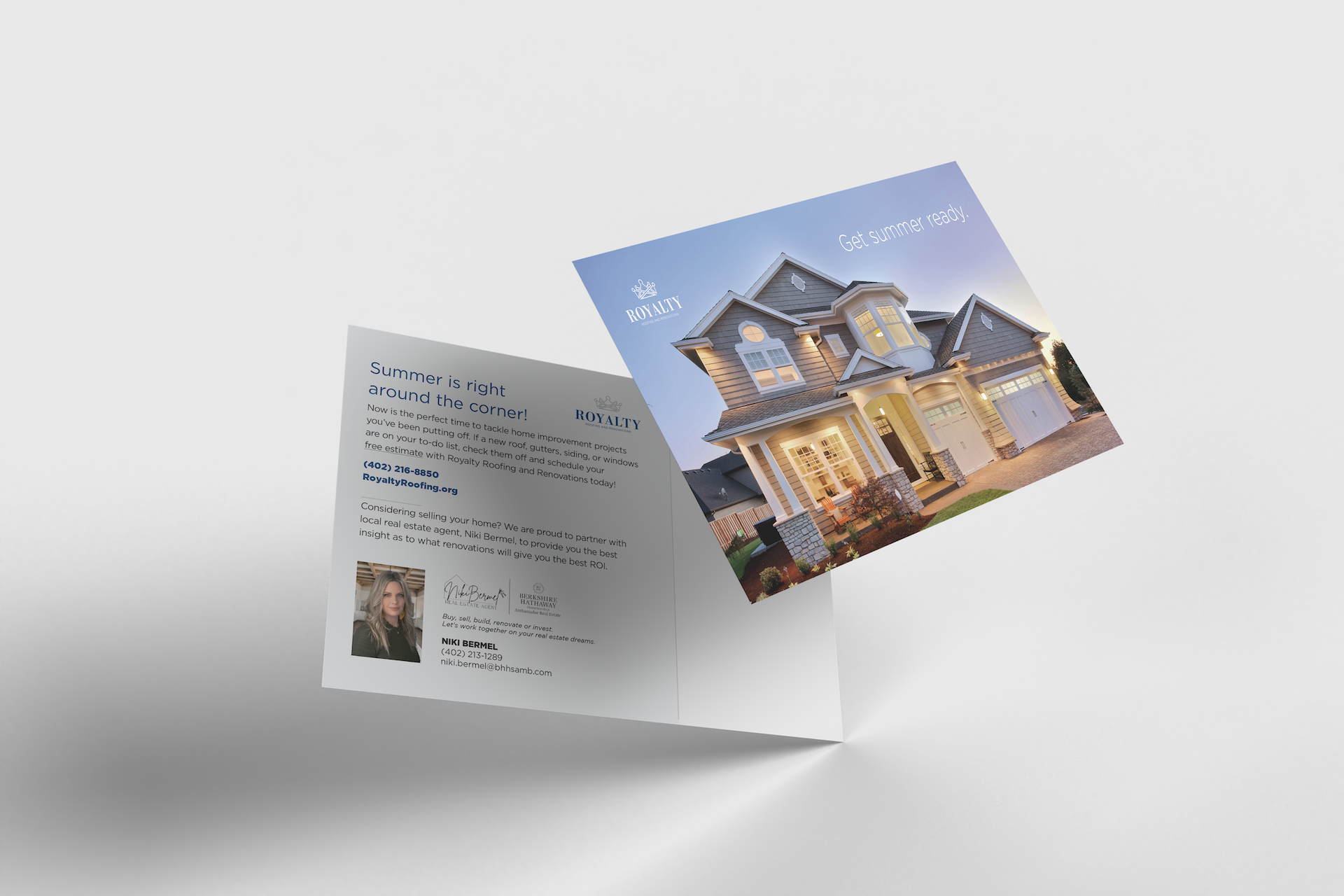 Royalty rooding mailer mockup